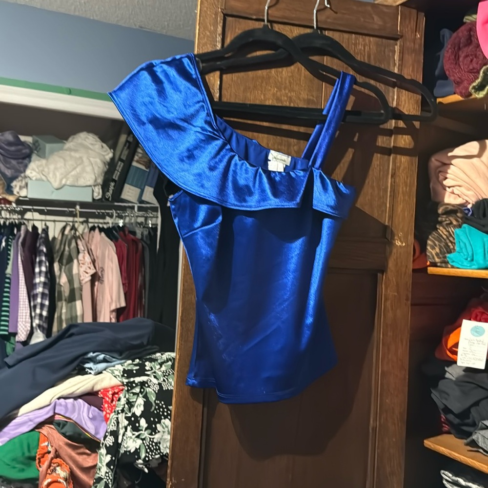 BNWT Cobalt Blue Satin Tank Size S